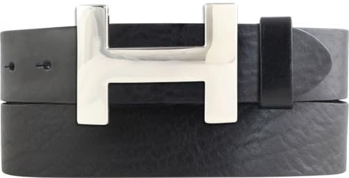 BELTINGER Designer Gürtel HENRY aus Vollrindleder 4 cm | Eleganter Ledergürtel für Damen und Herren 40mm | Silber glänzend