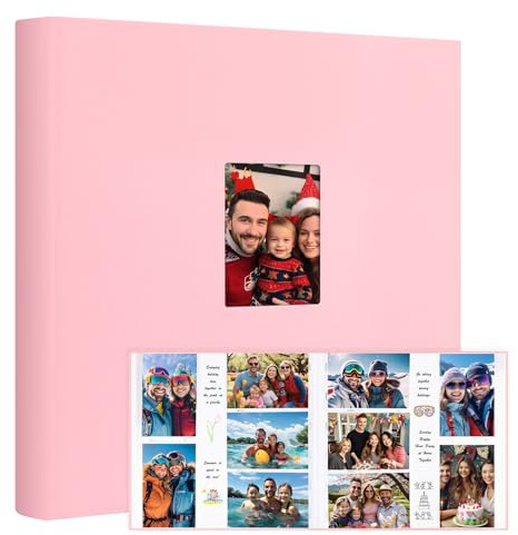 Álbum de fotos de gran capacidad de 10 x 15 cm, 600 fotos horizontales y verticales, 600 bolsillos, álbum de fotos de 10 x 15 cm con espacio de escritura, cubierta de lino, libre de ácido, libro de