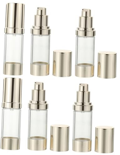 CAXUSD 6pcs 30ml Refillable Plastic Pump Bottles Airless Vacuum Lotion Dispensers Portable Cosmetic Storage Containers for Travel and Daily Use