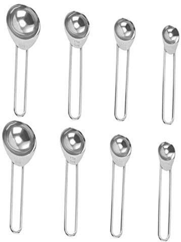 Cabilock 3 Juegos Cuchara Medidora Borla Cucharaditas Plata Neto Decoraciones De Chips Dorada Café De Medición Cuchillería Más Acero Inoxidable Silver 8 Uds * 3