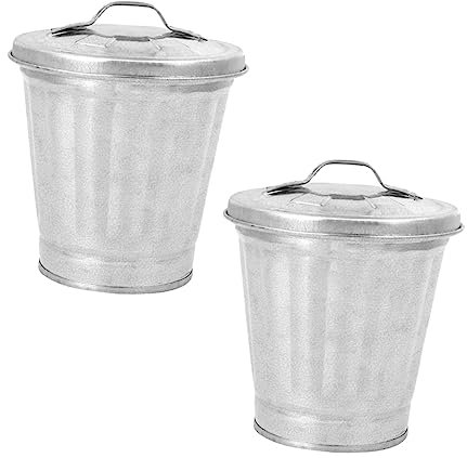 Alipis 2pcs Mini Trash Can Lid Cute Desktop Bin for Organizing Stationery Flowers and Waste Compact for Home Office and Kitchen Use