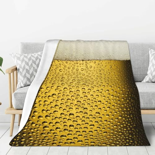 YXDVPALNE Close Up Beer Glass,Throw Blanket Warm Flannel Plush Soft Sofa Blanket As Bed Sheets for Bedroom,80x60