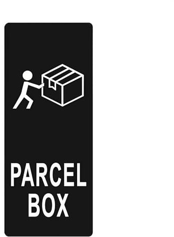 Tivleed Parcel Box, Parcel Box Sign, Parcel Box Outdoor – 2PCS 12x5cm Acrylic Sticker, Black Self-Adhesive Waterproof Label for Packages & Deliveries on House, Mailbox, Office