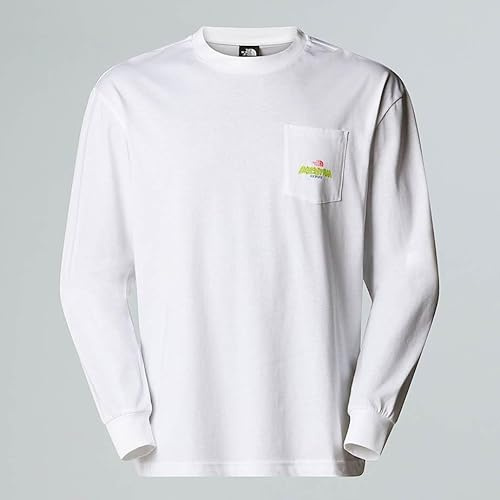 The North Face Expedition Celebration Oversized Långärmad t-tröja för män, Tnf White, XXL