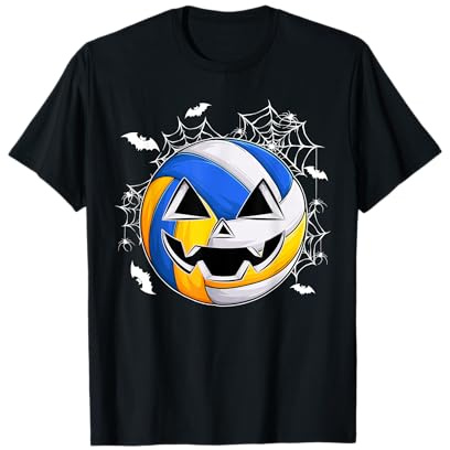Pallavolo Jack O Lanterna Zucca Faccia Halloween Costume Day Maglietta