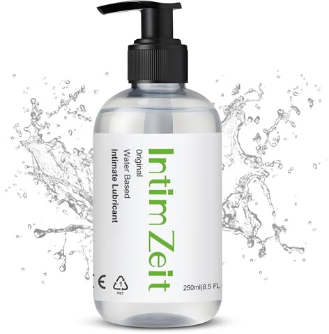 IntimZeit Gleitgel 250ml – Wasserbasiertes Gleitmittel, Hautfreundlich & Kondomgeeignet, Feuchtigkeitsspendend, Geruchs- & Geschmacksneutral, Für Intimbereich & Massage