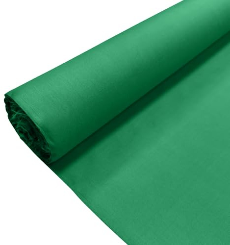 Grass Green Plain Polycotton Fabric Dress Craft Poly Cotton Material | 18.5 Metre Roll (1850cm x 112cm) | Soft Poly Cotton for Sewing, Dressmaking, Crafts, Bunting & Lining