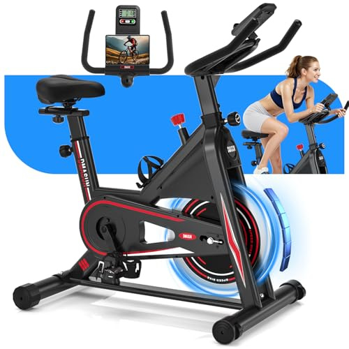 [2026 Aktualisiert] Heimtrainer Fahrrad, DMASUN Leiser Ergometer Hometrainer Fahrrad mit 0-100% Widerstand, Display& Tablet-Halterung, Kardio Training Indoor Cycling Bike mit bequemem Sitz, Bis 160KG