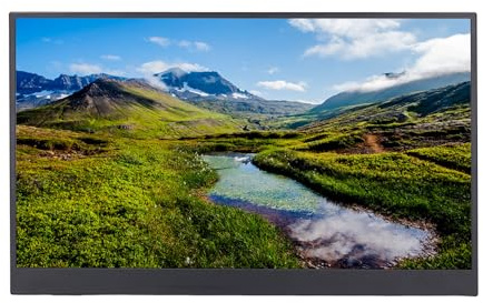 VBESTLIFE Monitor Portatile Touchscreen da 15,6'', Touch Screen FHD IPS, Monitor da Viaggio con Cavalletto, Monitor Esterni HDMI USB C per Telefono PC Portatile
