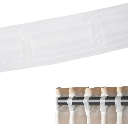 Gardinenband zum Aufnähen 12M X 8.5CM Kräuselband Gardinen Weiß Vorhangband zum Aufnähen Faltenband für Gardinen Fenstervorhang Türvorhang Duschvorhan