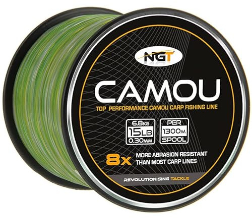 NGT Unisex's Spool of Camo Line, Green, 15 lb/1300 m