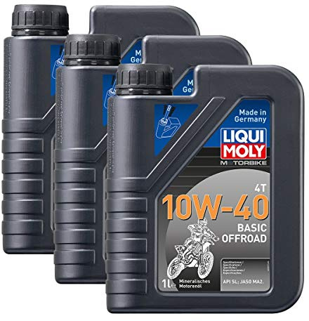 3x LIQUI MOLY 3059 Motorbike 4T Basic Offroad 10W-40 Motoröl 1L