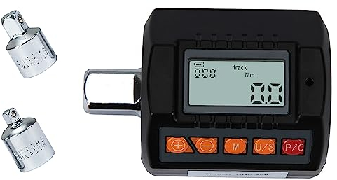 Beslands 1/2 Adaptateur de Couple Numérique de Clé Dynamométrique 6-200Nm Compteur de Couple Portable de Haute Précision avec Adaptateur 3/8 1/4