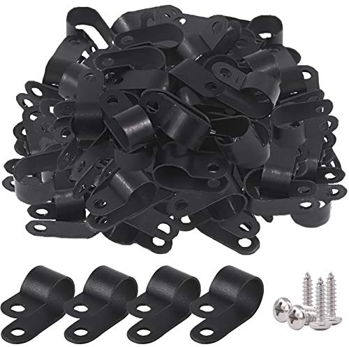 Glarks Lot de 120 colliers de serrage en nylon noir de 1,27 cm avec 120 vis pour fils, câbles, conduits et conduits de câble (noir)