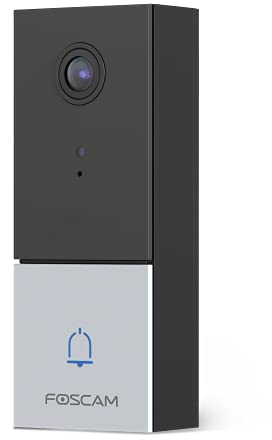 Foscam Türklingel mit kamera 2K Video Türklingel, 2,4 GHz/5 GHz WLAN-Türklingelkamera, Bewegungs- und Gesichtserkennung, Türklingel mit Nachtsicht, IP65, 2-Wege-Audio, intelligente Türklingel