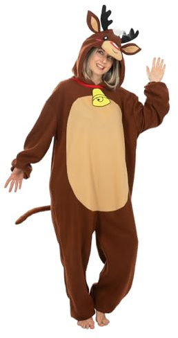 Funidelia Disfraz de Reno para Hombre, Navidad - Traje para Adultos para Fiestas, Carnaval y Halloween - Talla M-L
