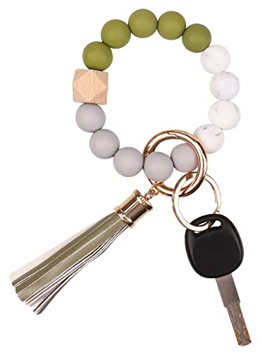 AOKSUNOVA Schlüsselanhänger Quasten Schlüsselband Grün Keychain Schlüsselanhänger