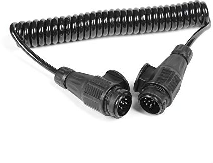 SPARKMOTO Spiralkabel Anhänger Verlängerungskabel Anhängerkabel 13-13 polig stecker 8-adrig, Anhänger Verbindungskabel für PKW RV Wohnmobil Traktor Wohnwagen KFZ,3,1 m Arbeitslänge (Nettolänge 3,5 m)