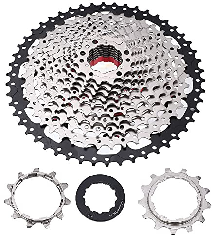 Miskall Cassette de velocidades, Piñón de Bicicleta de Rueda Libre de Acero 9/10/11/12 velocidades 32/36/42/46T Bicicleta de Carretera Rueda Libre Cassette Accesorios de Repuesto de Bicicleta
