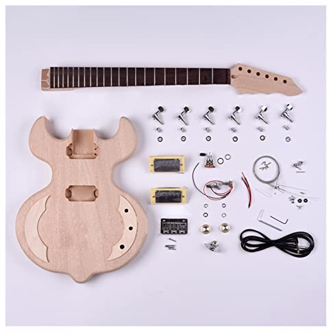 6 Saiten DIY E-Gitarren-Kit Korpus Und Hals Aus Mahagoni, Griffbrett Aus Palisander, 24 Bünde Fachmann E-Gitarren-Bausatz