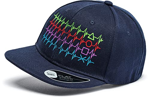 minifan Kinder Gamer Cap : Gamer Pulsschlag - Basecap Kappe für Zocker Jungs Kappe Cappy Jungen Mütze Kind Kappi (Navy)