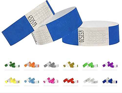 Pulseras de identificación Tyvek 19 mm, 1000 piezas, Pulseras para eventos (azul Neon, 1000 Pack)