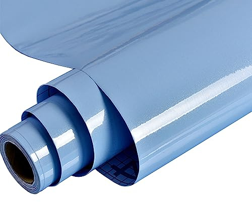 MOCNT Klebefolie Selbstklebende Glänzend 60cm x 5m Möbelfolie Wasserdicht Küchenschrank Tischplatten Dekorfolie Möbel Küchenfolie Oberflächenschutz Renovierung Tapeten Blau
