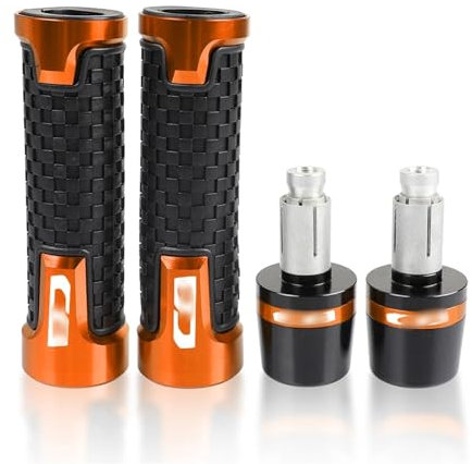 DOUKI Motorrad 7/8 22mm Lenker Grip Griff Bar End Kappe Handgriffe Für H&ONDA CBR1000RR CBR 1000 RR CBR1000 RR 2004-2016 2015 2013 (Color : Orange)