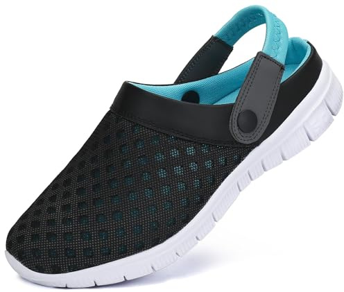 SAGUARO Zuecos para Hombre Mujer Zapatillas de Playa Respirable Ligeras Sandalias Antideslizante para Jardín Río Mar Piscina, Azul, 39 EU
