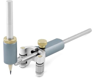 QWORK Wheel Marking Gauge, Multifunctional Woodworking Scribing Tool to Draw Arcs and Lines, Dual-purpose Scriber Parallel Line Drawing Tool, Adjustable Precision Linear Arc