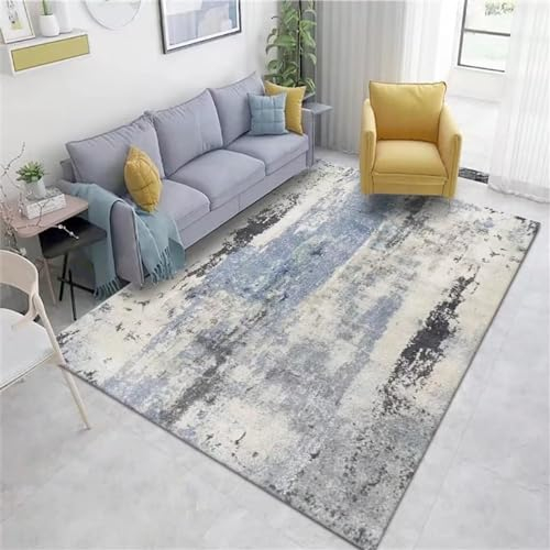 RUGMRZ Baby Teppich Mädchen Wohnzimmer Teppich Einfaches grau-blaues Schlafzimmerzubehör Wohnzimmer Wohndekorationszubehör verschleißfest Fleckerlteppich 70X140CM