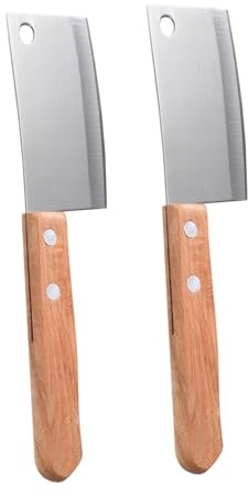 Mikinona Mini Couteau Cuisine 2 Pcs en Acier Inoxydable et Bois