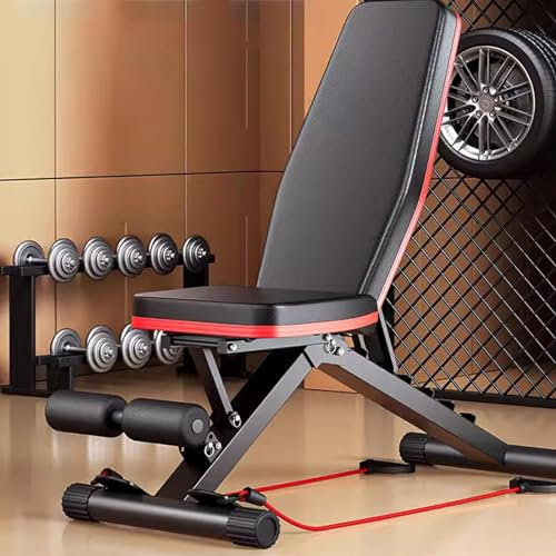 HSWOYEA Verstellbare Hantelbank zum Drücken, Faltbare Trainingsbank, Hantelbank, multifunktionale Faltbare Schrägtrainingsbank, geeignet für das Fitnessstudio zu Hause