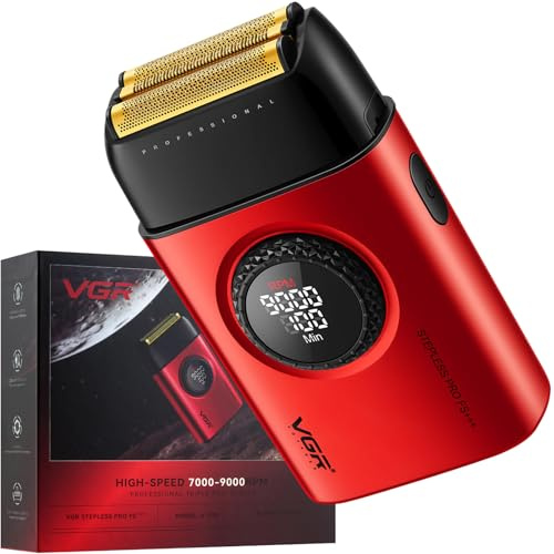 VGR Afeitadoras Eléctricas 378 Para Hombres, Afeitadora De Hoja Flotante Triple Inalámbrica Para Hombre, Maquinilla De Afeitar Eléctrica Para Hombre, Maquinilla De Afeitar De Motor De 9000 RPM