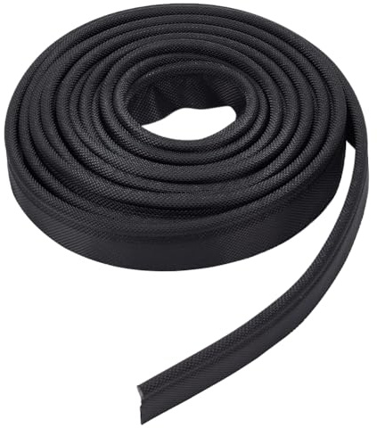 BENECREAT 5.4 Yards Black Awning Rail Insert,1.2inch Double Flap Awning Tent Piping Insert for Rv, Awnig, Tarps, Camping Tent Accessories