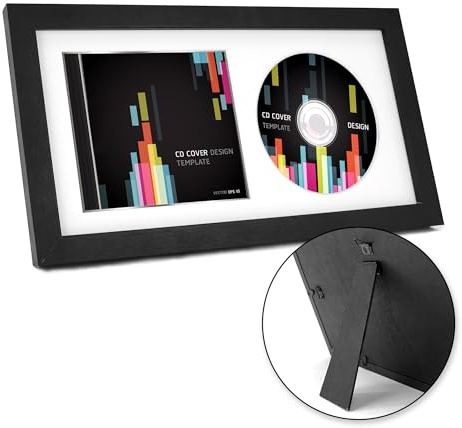 FramePro CD Regal Schaukasten CD Ständer Schrank Aufbewahrung Schaukasten Rahmen Schallplattenregal Schallplatten Aufbewahrung Musikrahmen 36,2x19,61 cm Echtglas-Weiß
