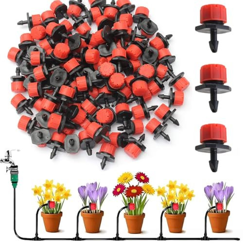 OHREN Goutteurs d'irrigation, 100 pièces Arroseurs d'arrosage réglables, arrosage automatique pour jardin, Kits de système goutte à goutte, Micro Flow Drip Head, Irrigation Buses de brumisation