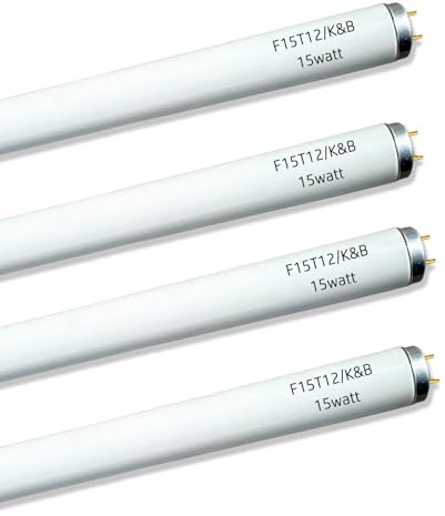 Flyercatch F15T12-KB 15 Watt Fluorescent Light Bulb,18 Linear 3000K Soft White T12 Tube Diameter 1.5 inch, Warm White Lighting Replacement for Kitchen and Bath