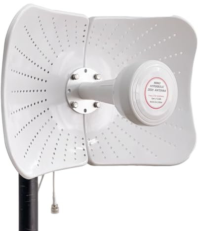 Kdouehg Antenna Parabolica Iperbolica 4G 5G Mimo 1710-4200 MHz, Alto Guadagno, Lunga Portata 2x22 DBi per Comunicazioni Tramite Router