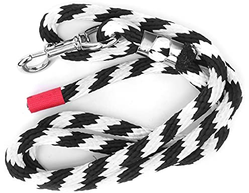 Qukaim Pferdeleine, starkes geflochtenes Führseil mit dickeren Haken aus Legierung für Pferde, große Hunde, Schafe und Nutztiere, 3 m lang, Polymaterial, robustes Design