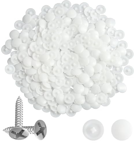100 Pezzi Coprivite Tappi di Bianche Rotondi a Forma di Croce in Plastica, Tappi a Scatto per Viti er il Montaggio a Parete e come Decorazione per Cucina