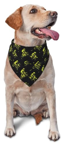 Hundehalstuch für kleine, mittelgroße und große Hunde, verstellbar, niedliches Katzentuch, Dreieck-Lätzchen, Schal, Taschentuch, Zubehör, Grün