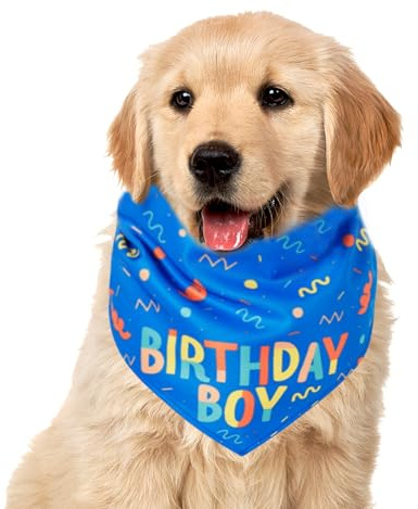 Cani Foulard Per,Compleanno Ragazzo Cane Bandana Giocattoli - Sciarpa Triangolo Regolabile Morbido per Animali Piccoli Durante Passeggiate, Sport &