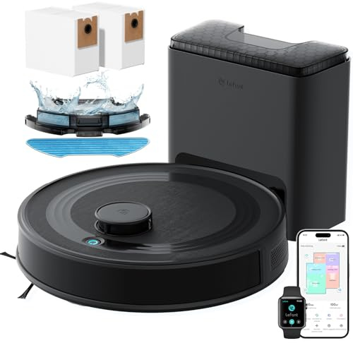 Lefant M2 Plus Robot Vacuum and Mop, 6000Pa Suction, Self-Emptying | 75-Day Hands-Free Cleaning with dToF Laser Navigation, PSD Obstacle Avoidance, Smart Mapping, WiFi 2.4G/5G, App/Alexa Control