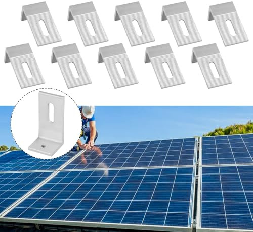 Lot de 4 supports de montage en L pour panneaux solaires, angle de 90 degrés pour camping-car, bateau, toit hors réseau, fonctionne avec des rails de guidage sur des surfaces de toit plates