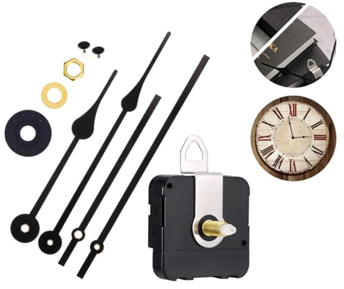 Meccanismo Orologio da Parete, Movimento al Quarzo Parti Orologio da Parete Parti Accessori di Ricambio Fai da Te, Facile Installazione, Lancette Nere per La Riparazione Fai da Te Dell'orologio