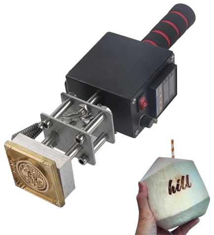 Máquina de prensa de calor, dispositivo digital portátil de estampado en caliente con placa de calefacción extraíble y control inteligente de temperatura para artesanía de cuero y madera