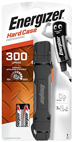 Energizer Taschenlampe Hardcase LED 2AA (300 Lumen, 115 m Reichweite, wetterfest IPX 4), 639618