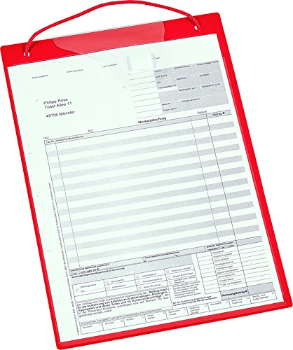 Eichner 10x Auftragstasche Pure, für DIN A4 Belege, rot, mit Schlüsseltasche