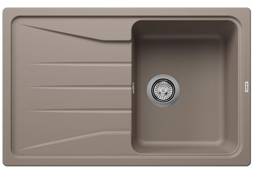 BLANCO SONA 45 S | Granitspüle aus SILGRANIT tartufo | [78x50x20,2 cm] | für 45 cm breite Unterschränke | Reinigungsfreundliche Öberfläche | Großes Becken | reversibel